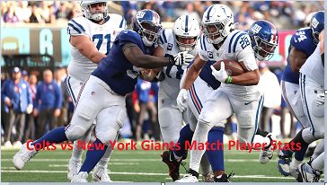 Colts vs New York Giants Match Player Stats